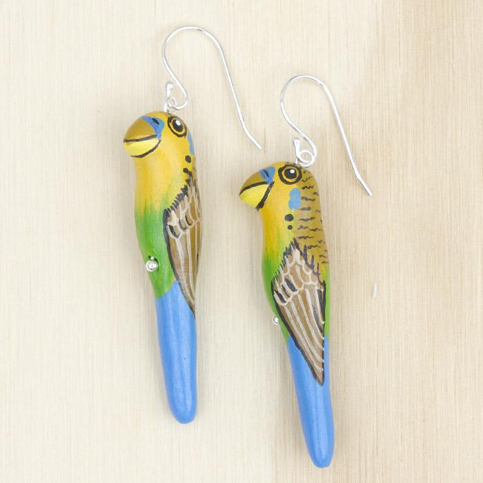 Budgerigar Earrings - Gaudy & Prim