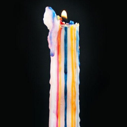 Multi-Colour Drip Candle - Gaudy & Prim