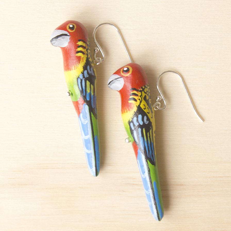 Eastern Rosella Earrings - Gaudy & Prim
