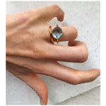 Oval Chunky Ring - Light Blue - Gaudy & Prim