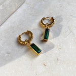 Sandi Huggie Earrings Emerald - Gaudy & Prim