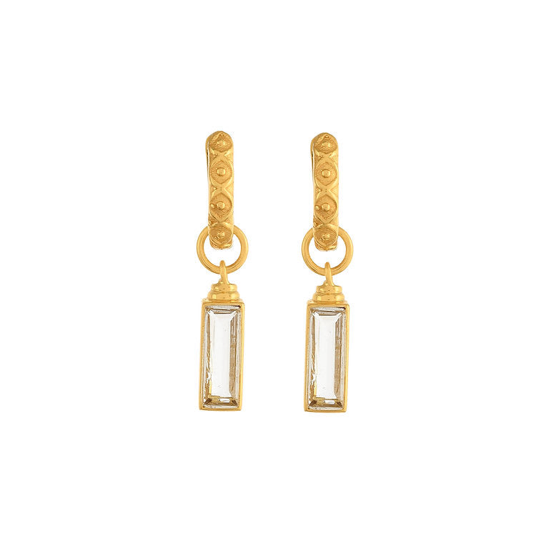 Sandi Huggie Earrings Clear - Gaudy & Prim