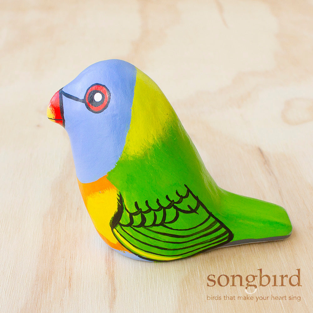 Rainbow Lorikeet Paperweight - Whistle - Gaudy & Prim