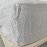Pure French Linen Fitted Sheet (Natural) - Gaudy & Prim