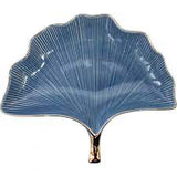 Ginko Leaf Plate Blue and Gold Large - Gaudy & Prim