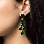 Sheena Earrings - Emerald - Gaudy & Prim