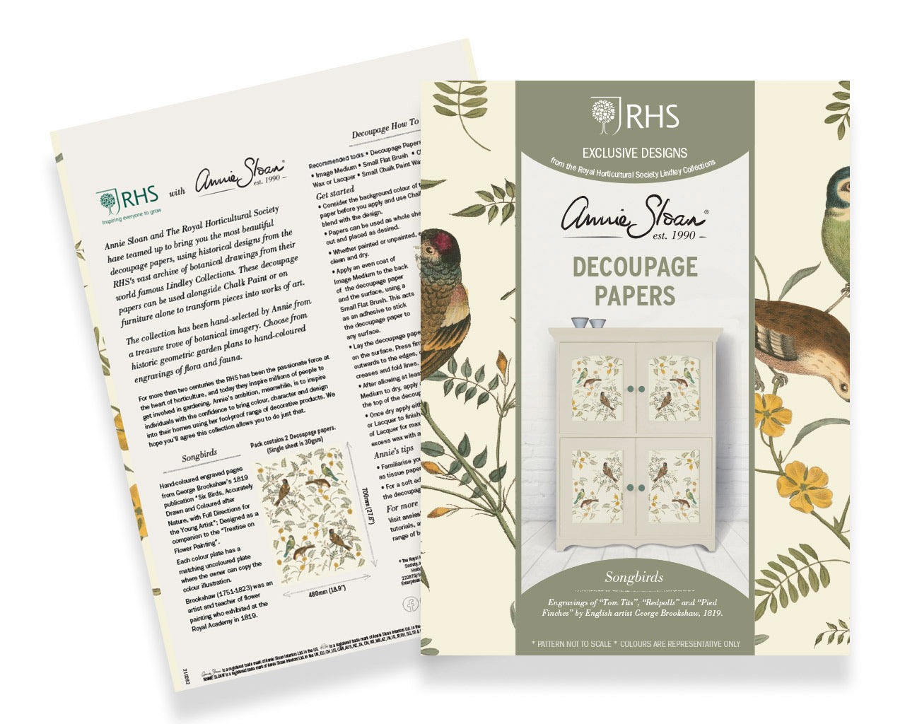 Annie Sloan RHS Decoupage Paper - Songbirds - Gaudy & Prim