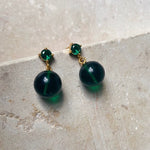 Cassandra Earrings Emerald - Gaudy & Prim