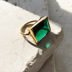 Lenny Ring - Emerald Green - Gaudy & Prim