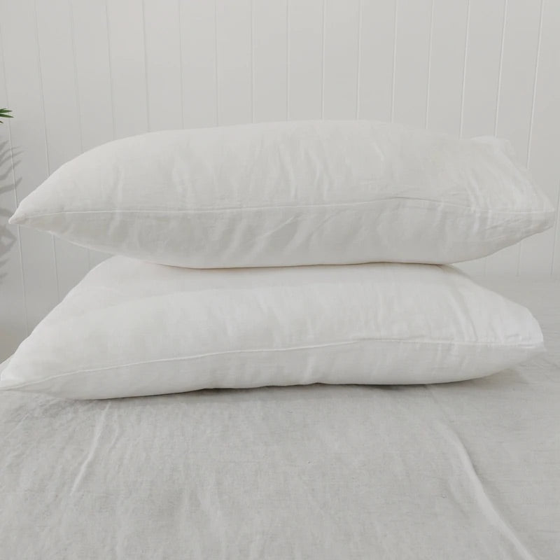 Pure French Linen Pillowcase Set 2 pcs (White) - Gaudy & Prim