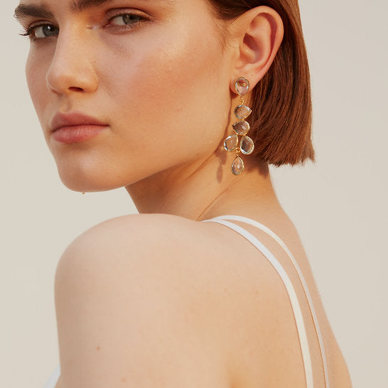 Sheena Earrings - Clear - Gaudy & Prim