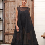 Zahra Cotton Organdy Dress - Black - Gaudy & Prim