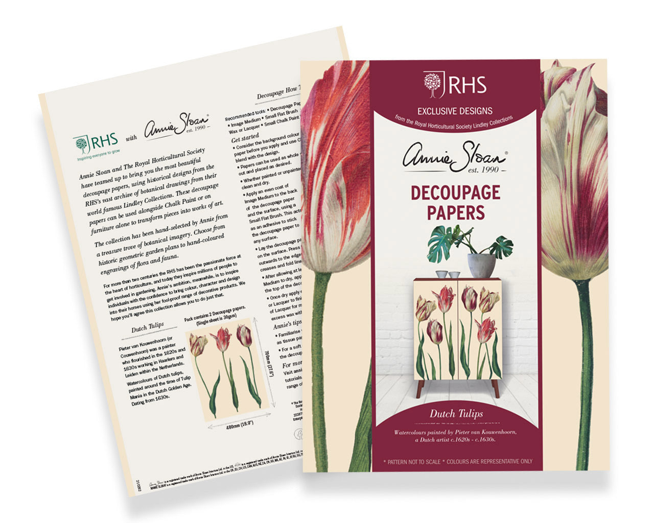 Annie Sloan RHS Decoupage Paper - Dutch Tulips - Gaudy & Prim