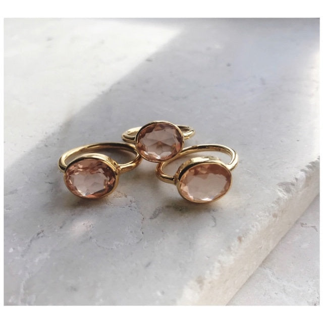 Oval Chunky Ring - Champagne - Gaudy & Prim