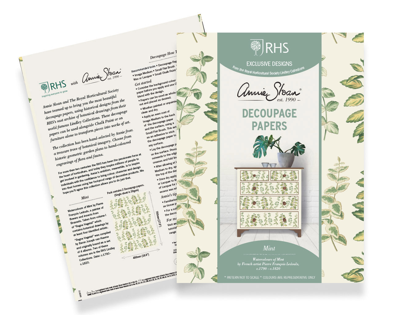 Annie Sloan RHS Decoupage Paper - Mint - Gaudy & Prim