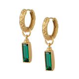 Sandi Huggie Earrings Emerald - Gaudy & Prim