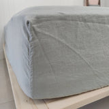 Pure French Linen Fitted Sheet (Duck Egg Blue) - Gaudy & Prim
