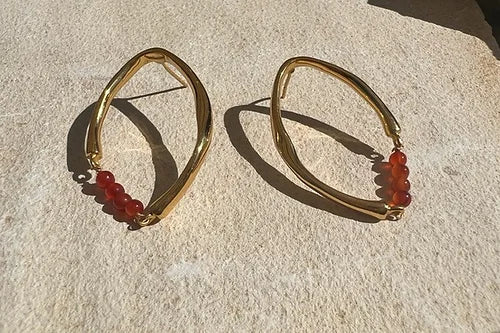 Thiva Earrings - Jasper - Gaudy & Prim