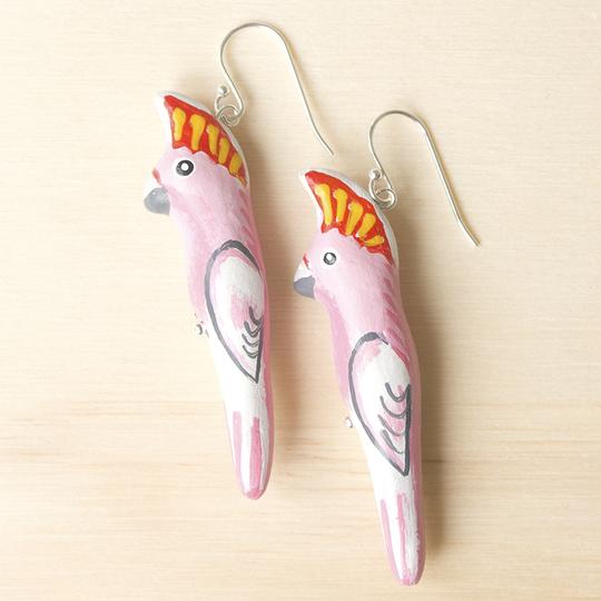 Major Mitchell Cockatoo Earrings - Gaudy & Prim