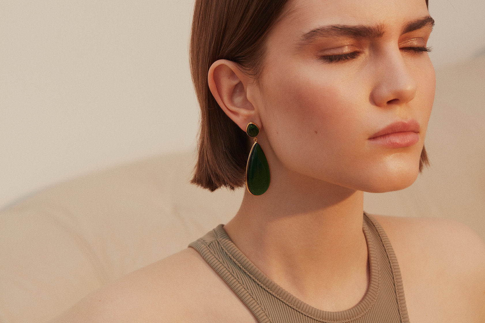 Nancy Earring - Emerald Green - Gaudy & Prim