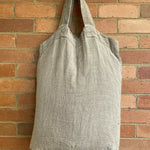 Hand Loomed Rustic Square Linen Tote Bag - Natural - Gaudy & Prim
